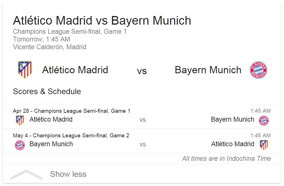 Atletico vs Bayern Munich - Schedule - KohSantepheap.TV