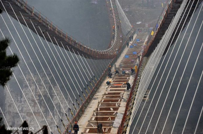 China glass bridge: Zhangjiajie Canyon glass bridge