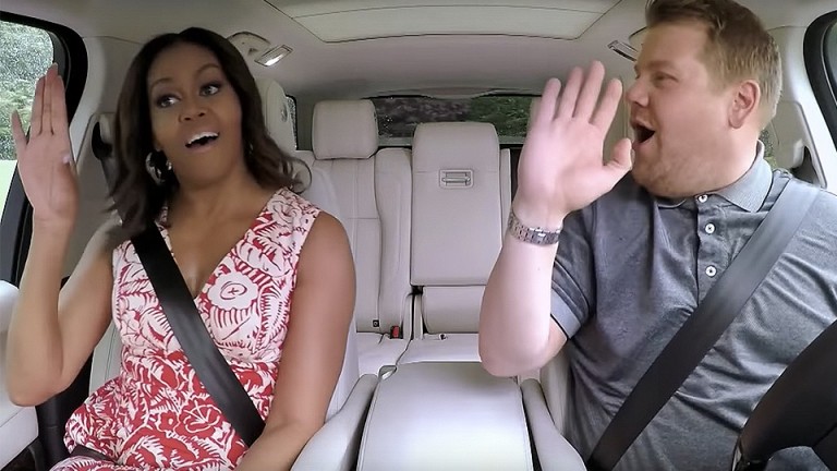 ឡើងឡូយកម្មវីធី Carpool Karaoke សប្តាហ៍នេះដៃគូច្រៀងជា Michelle Obama ម៉ង