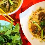 បាយឆាសាច់គោ និងមីសាច់ទា