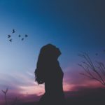Wallpaper Girl Silhouette, Shadow, Birds Flying, 4K, Abstract 75462819