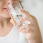 Drinking water closeup